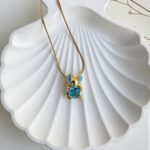 Anti-tarnish trendy labubu pendant necklace – cute waterproof jewellery for women.