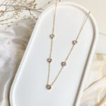 Anti-tarnish trendy delicate heart station necklace – minimal waterproof jewellery for women.