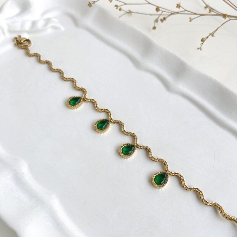 emarald drop bracelet