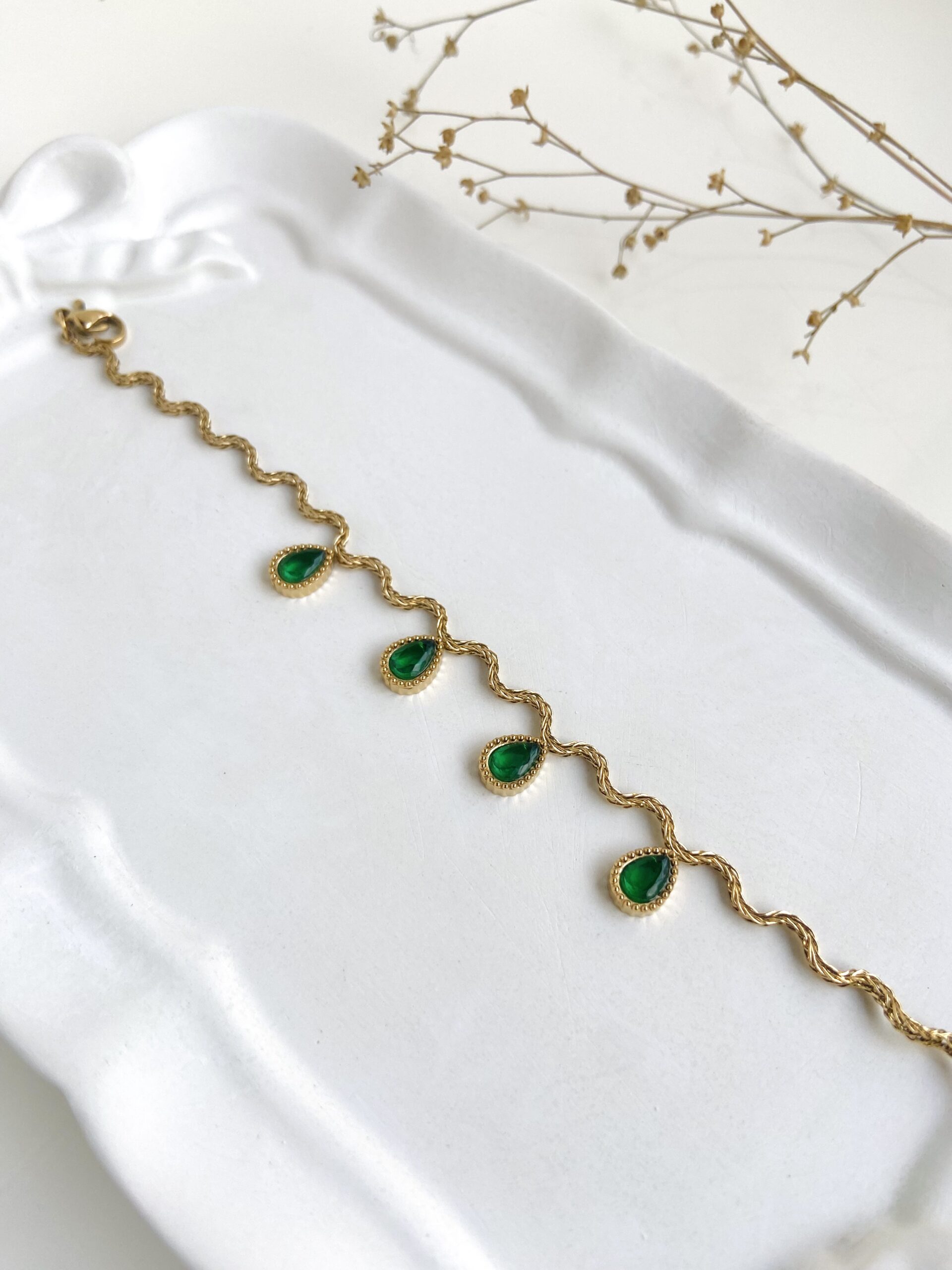 emarald drop bracelet