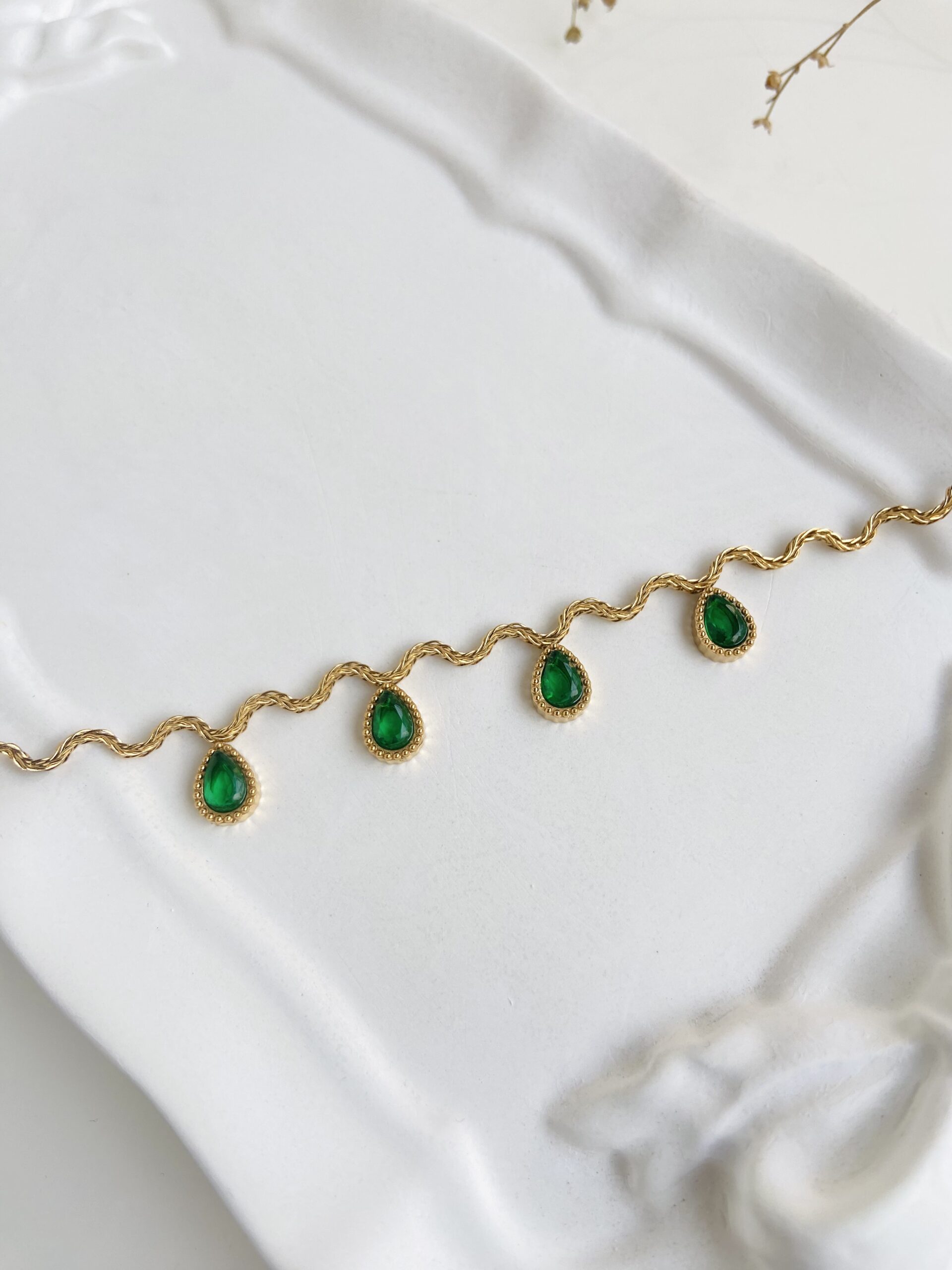 emarald drop bracelet