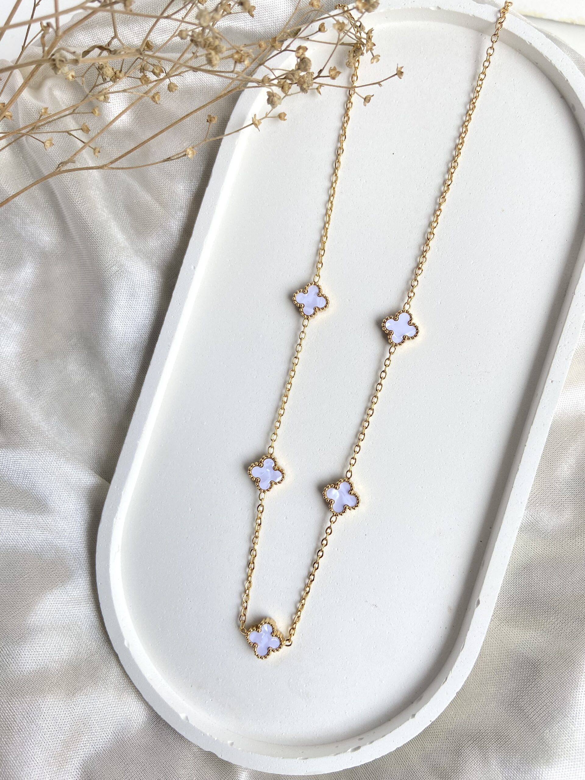 white clover necklace
