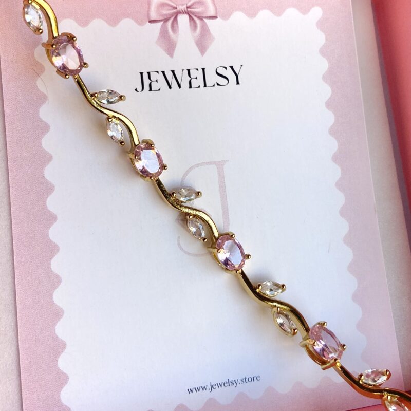 Tulip Bracelet Pink White