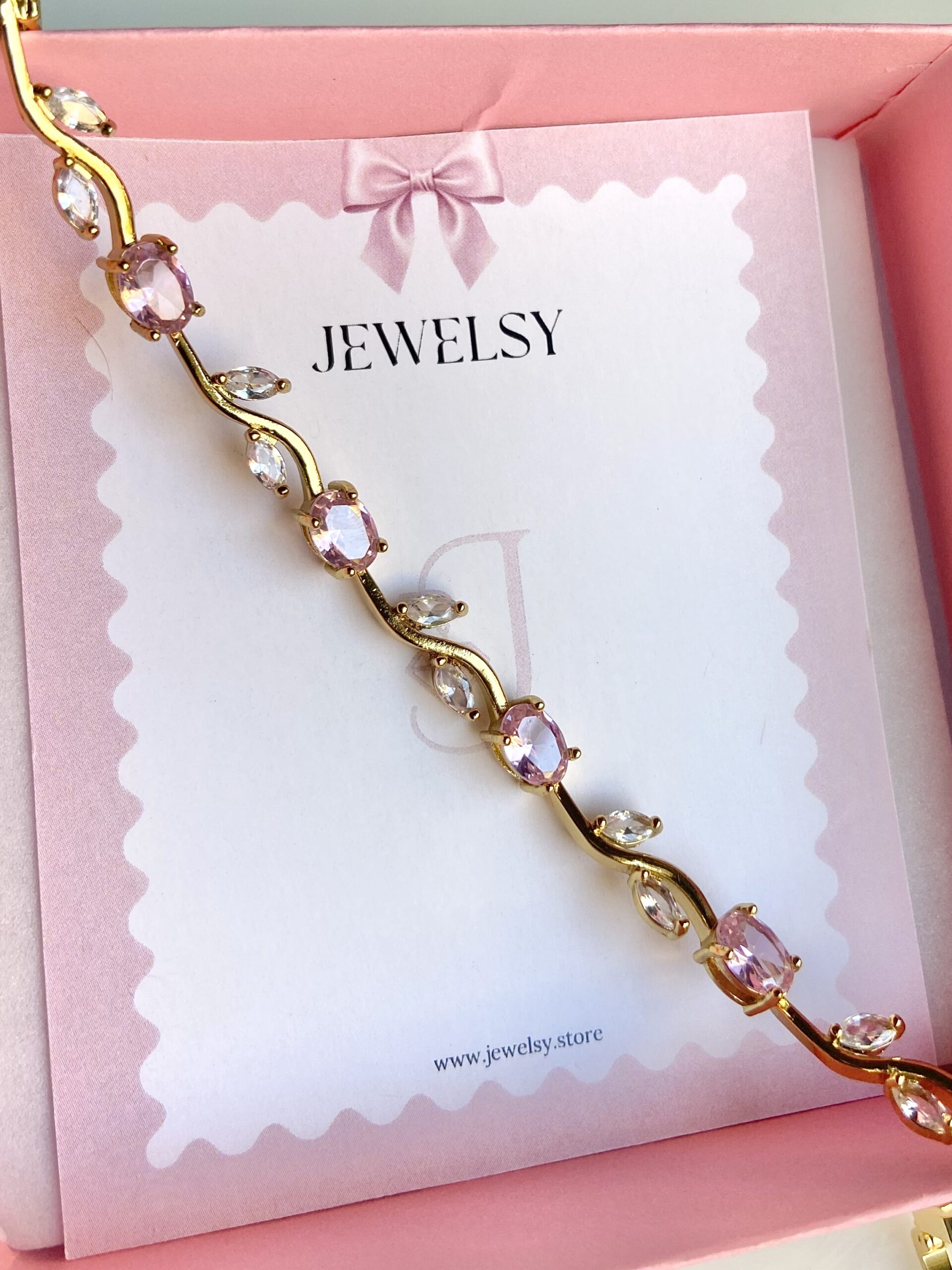 Tulip Bracelet Pink White