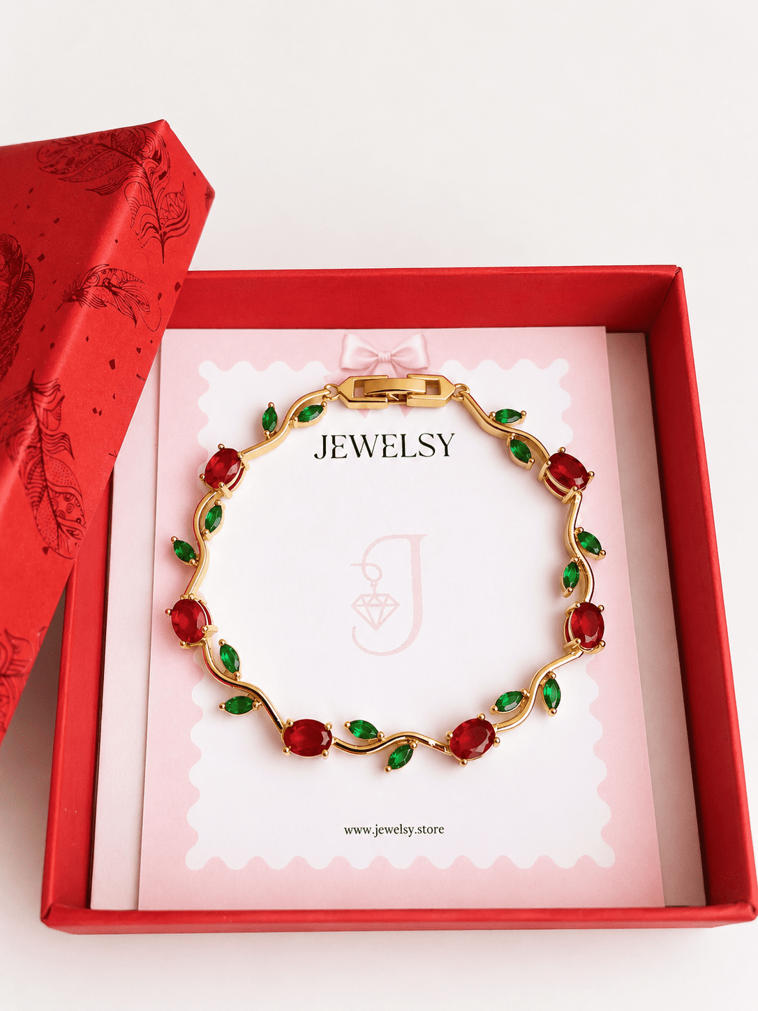 Tulip Bracelet - Red & Green