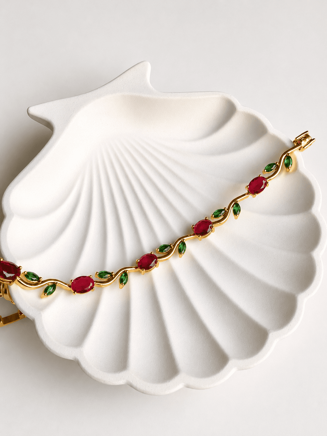 Tulip Bracelet - Red & Green_