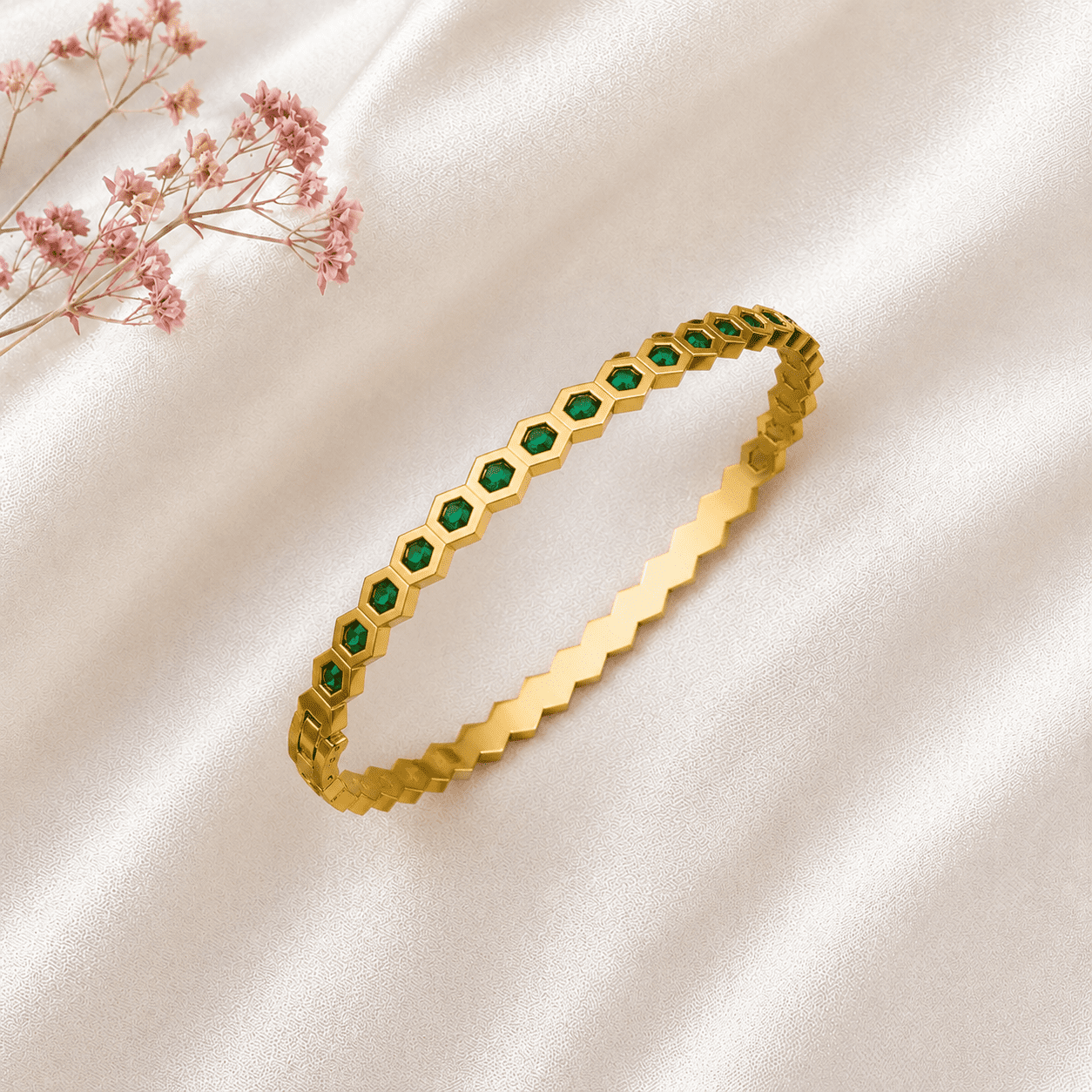Green Studded Kada Bracelet 4