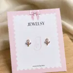 Tulip Ball Back Stud - Pink-Purple