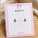 Tulip Ball Back Stud - Red